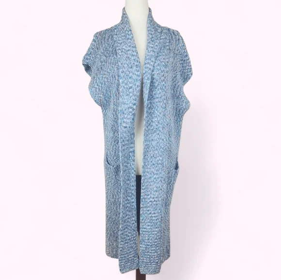 Cabi Love Carol Napa Vest Sleeveless Duster Cardigan Marled Knit Sz Small - Picture 2 of 9
